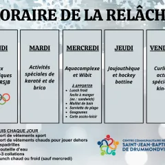 Horaire relâche